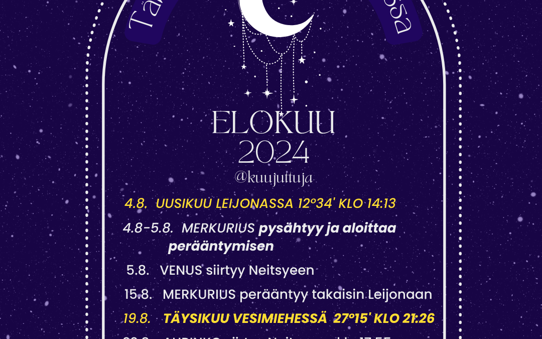 ASTROLOGINEN KATSAUS ELOKUU 2024